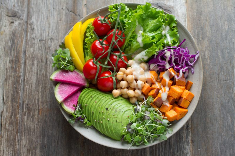 Plate of healthy vegetables