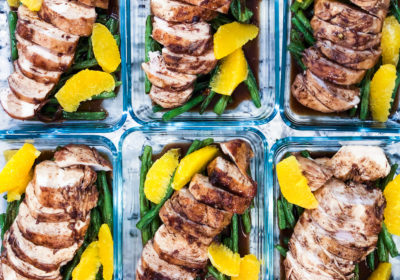 Citrus chicken by personal chef services in to go containers