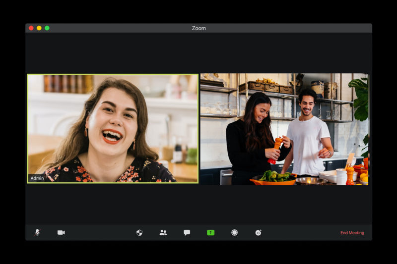 How to throw a dinner party on zoom photo of zoom call in kitchens